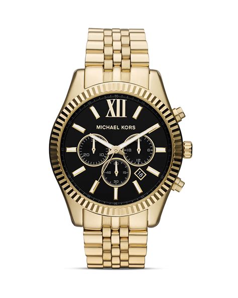 michael kors lexington watch gold mens|oversized lexington gold tone watch.